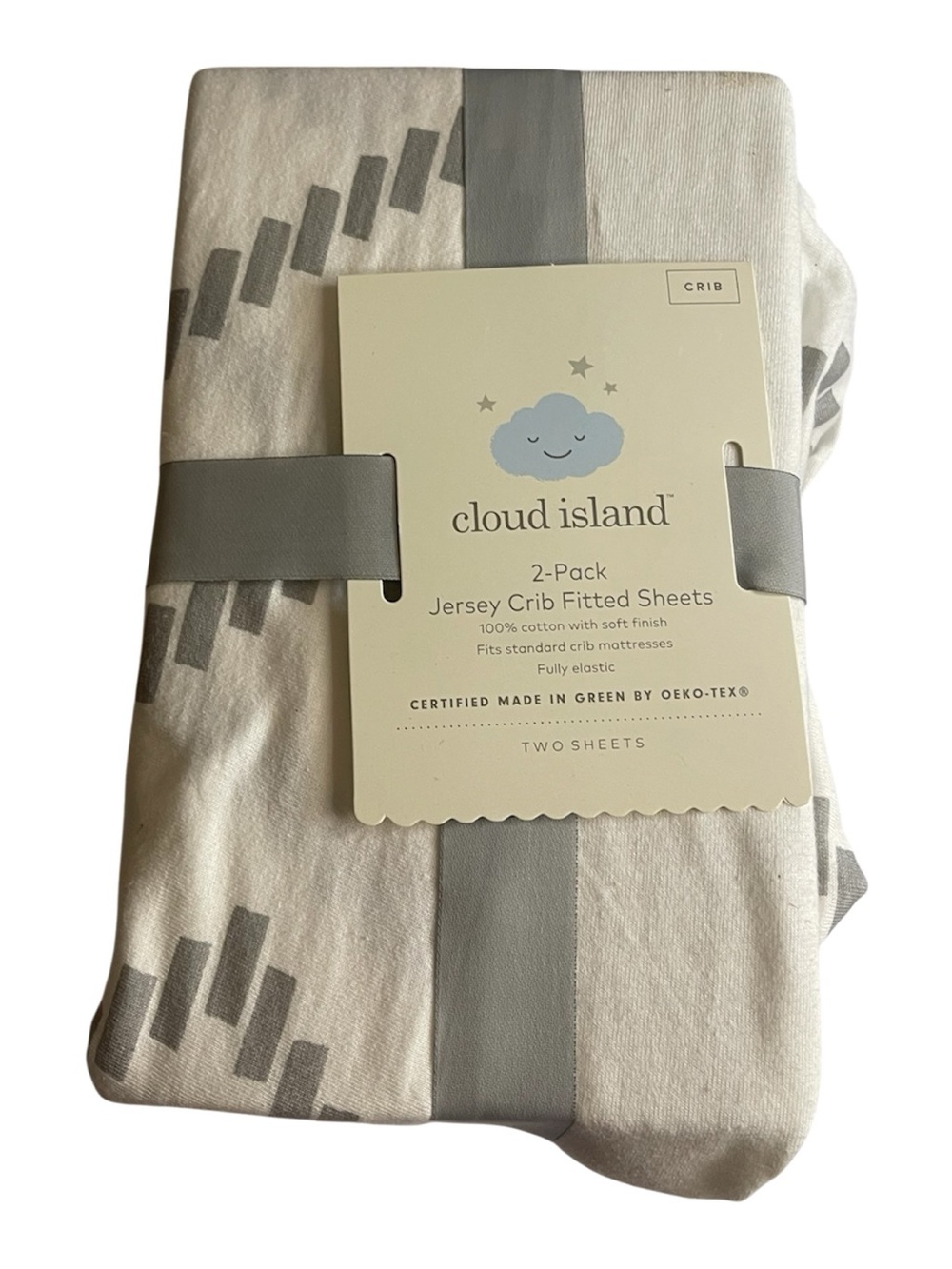 Cloud Island Gray Chevron Crib Sheets 2 Pack NWT